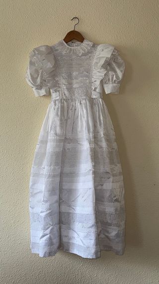 Vestido blanco comunión niña. 112 cm. 