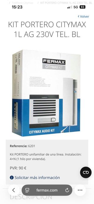 Kit Portero + video portero marca Fermax