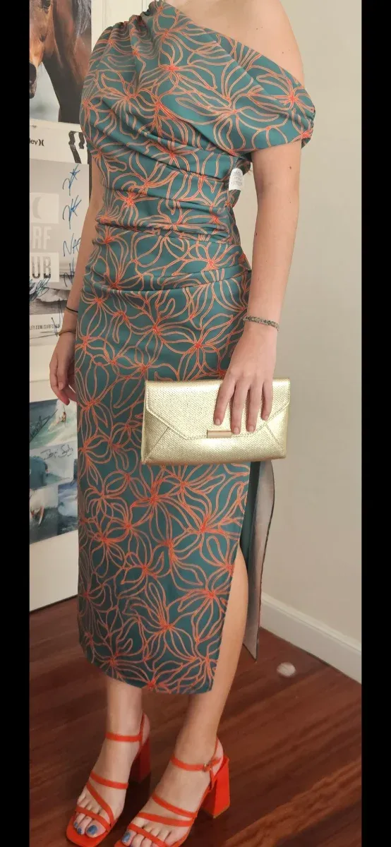 Vestido Lady Pipa Naranja y Verde