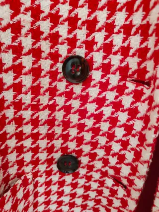 Chaqueta Zara Houndstooth Roja y Blanca