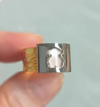 Anillo acero bicolor.