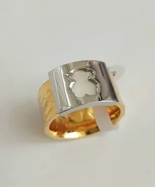Anillo acero bicolor.