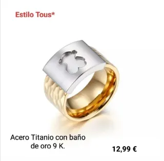 Anillo acero bicolor.