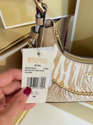 Bolso Michael Kors Beige y Blanco Animal Print