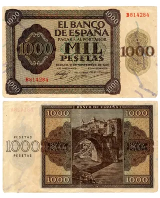 1000 pesetas Banco de España 1936
