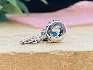 Charm Avión y Maleta Azul - Plata 