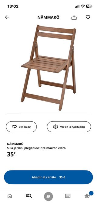 4 Sillas de exterior de madera