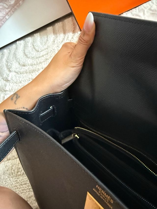 Hermes Kelly 35 Sellier Nero Oro