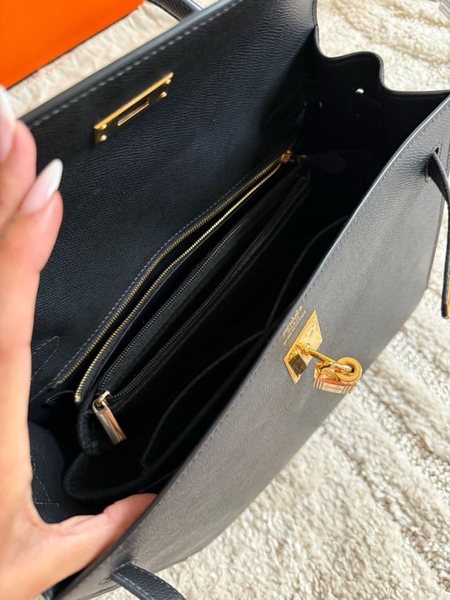 Hermes Kelly 35 Sellier Nero Oro