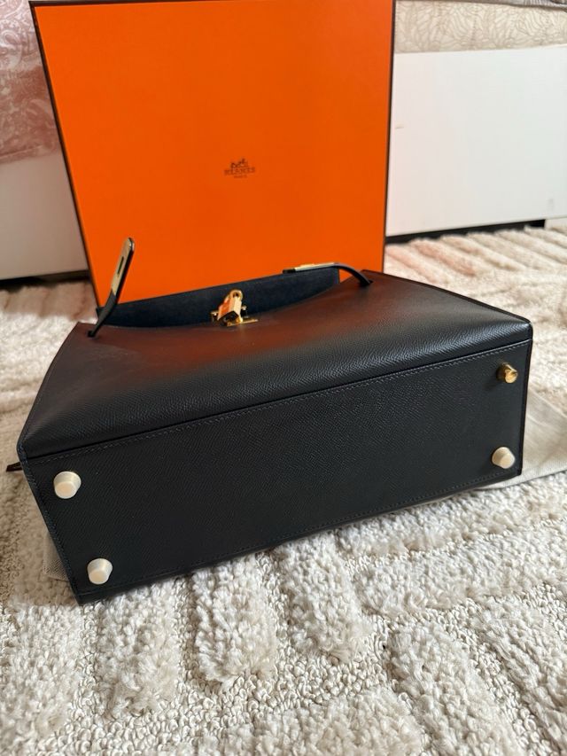 Hermes Kelly 35 Sellier Nero Oro