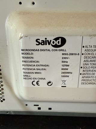 Microondas Saivod 800W