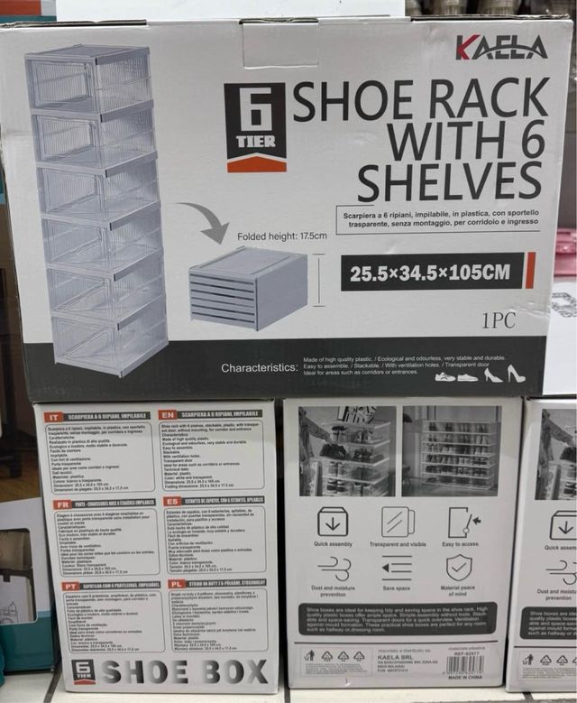 Scarpiera 6 ripiani pieghevole