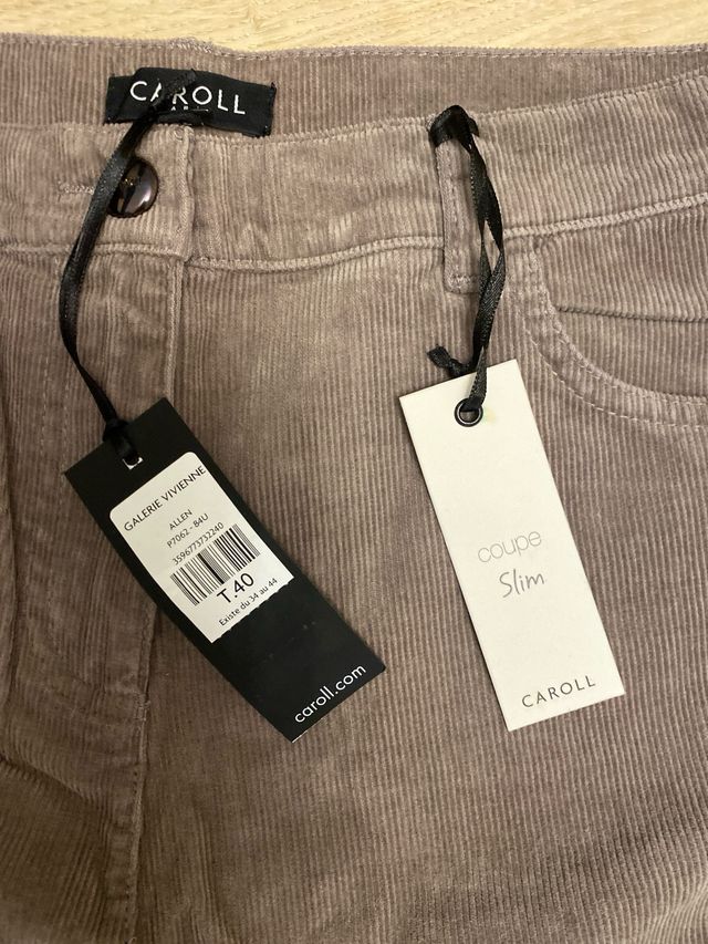 Pantalón Caroll Paris T40 Marrón Nuevo