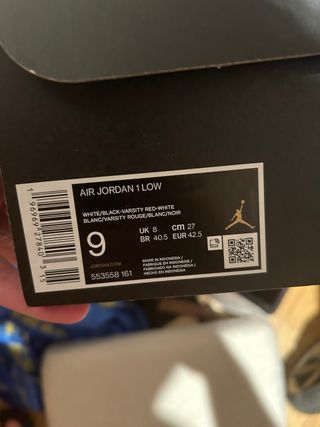 Nike Air Jordan 1 Low Negro Rojo