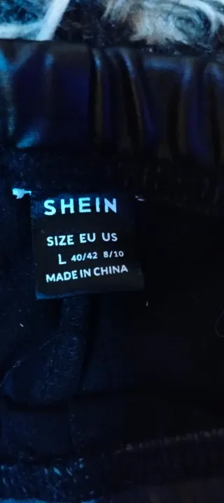 Pantalón/Mallas efecto cuero negro