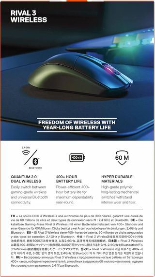 ✨ - SteelSeries Rival 3 Wireless - Raton Inalambri