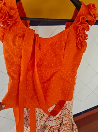 Falda y blusa flamenca naranja