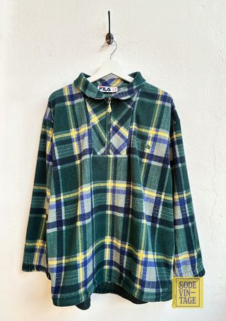 Polar Fila cuadros verde y amarillo