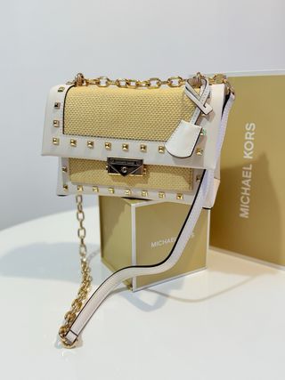 Bolso Michael Kors Blanco y Dorado