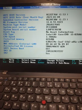 Portátil Lenovo ThinkPad Negro