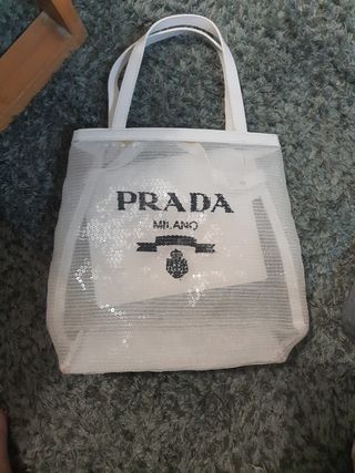 Bolso Prada Blanco Lentejuelas