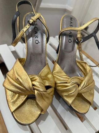 Sandalias de fiesta Mascaro doradas