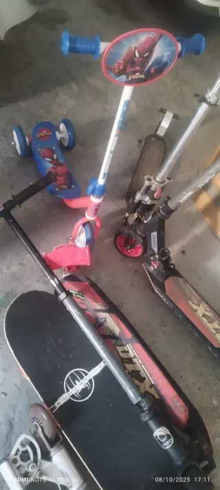 Patinete Spiderman y Patineta