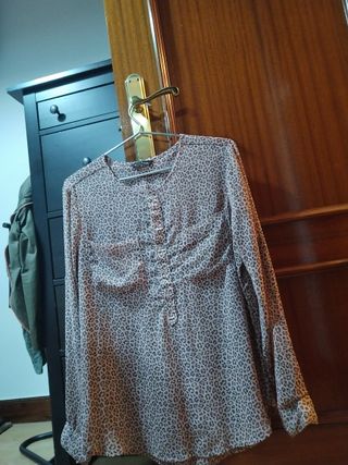 Camisa LAOK seda beige talla M