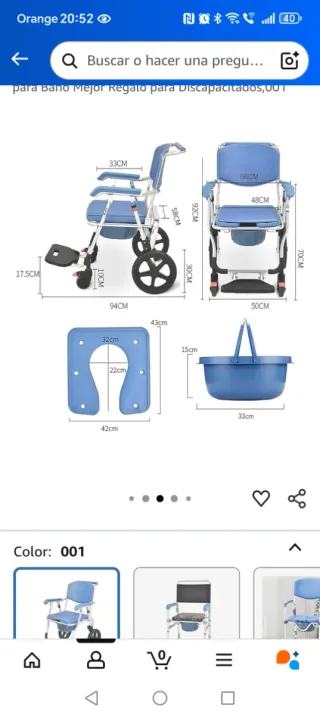 Silla adaptada para discapacitados.