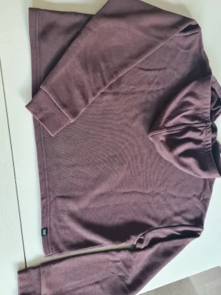 Sudadera Puma con capucha burdeos y logo dorado