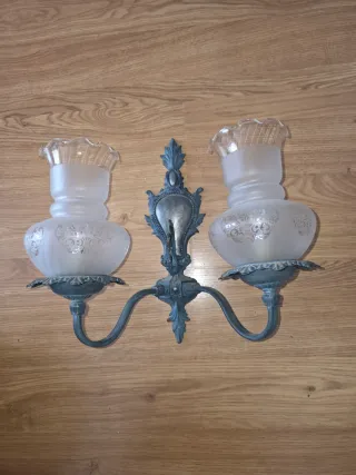 Lámpara de pared vintage metal y cristal