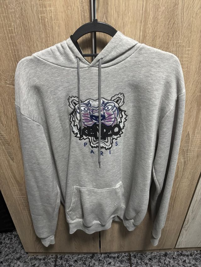 Sudadera Kenzo Gris con Logo Tigre