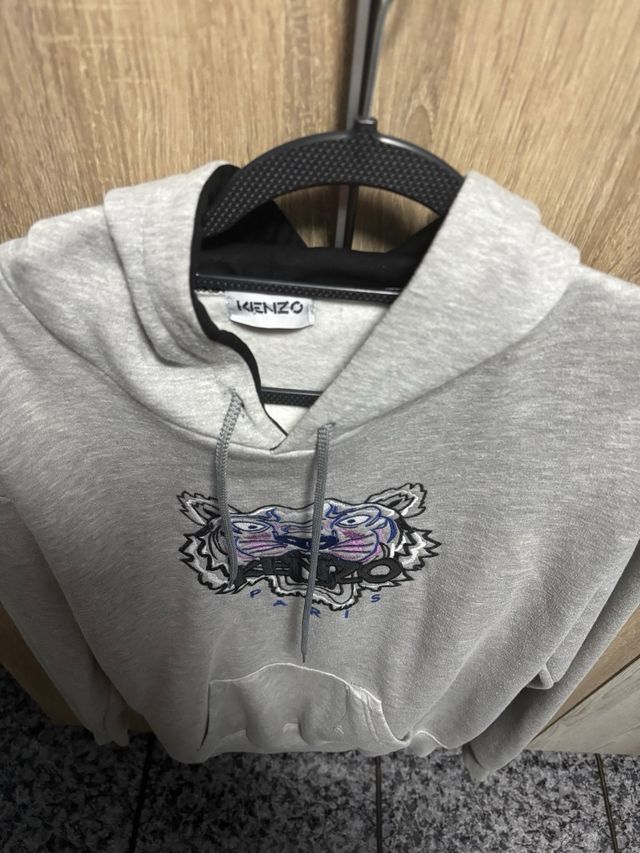 Sudadera Kenzo Gris con Logo Tigre