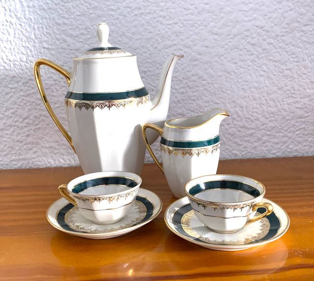 Servicio de té vintage 6 piezas porcelana Limoges