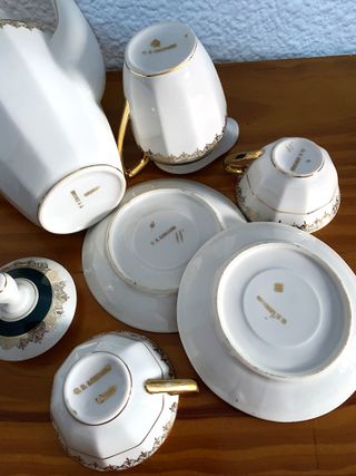 Servicio de té vintage 6 piezas porcelana Limoges