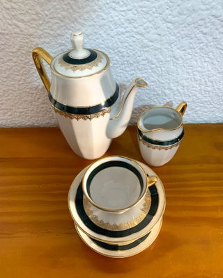 Servicio de té vintage 6 piezas porcelana Limoges