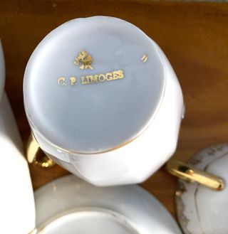 Servicio de té vintage 6 piezas porcelana Limoges