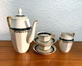 Servicio de té vintage 6 piezas porcelana Limoges