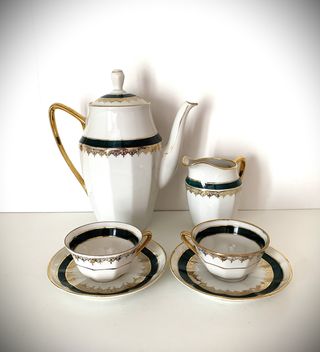 Servicio de té vintage 6 piezas porcelana Limoges