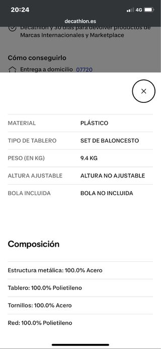 Tablero Baloncesto Tarmak SB100 negro y rojo
