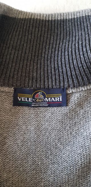 Maglione uomo collo alto con zip grigio