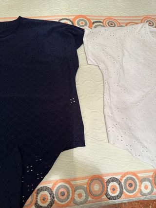 Blusas de manga corta con bordado las 2 el precio