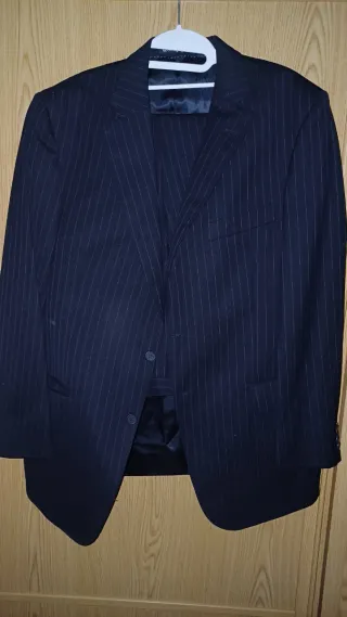 Traje de raya diplomática azul