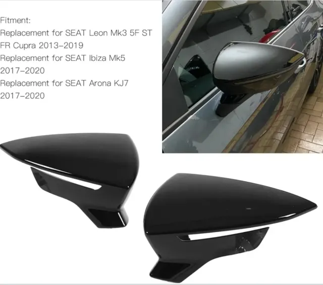 Carcasas Retrovisores Seat Negro Brillante