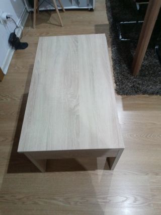 Mesa de centro de madera color beige/marrón