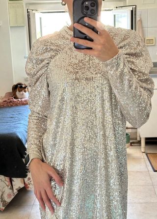 Vestito donna paillettes oro/argento