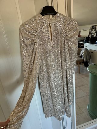 Vestito donna paillettes oro/argento