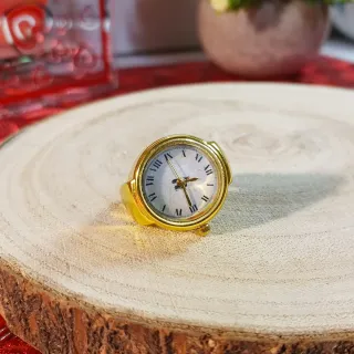 Anillo Reloj Cobre Dorado