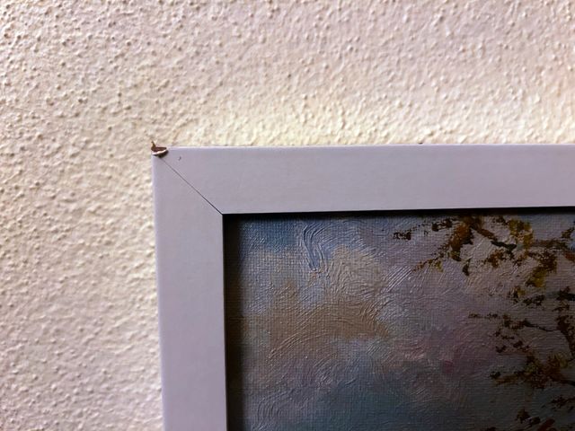 Cuadro Paisaje al Óleo con Marco Blanco