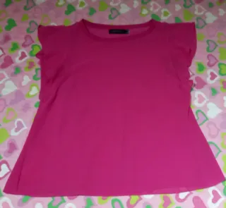 Blusa Cortefiel rosa volantes